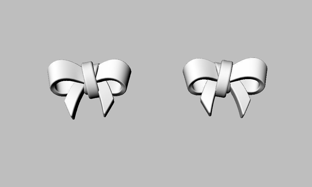 Bow Knot Earrings 3D print model_12