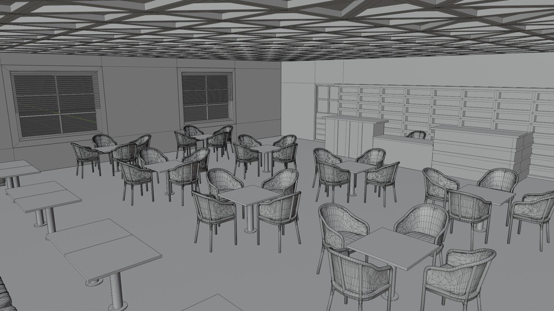 Coffee Shop Low-poly 3D model_7