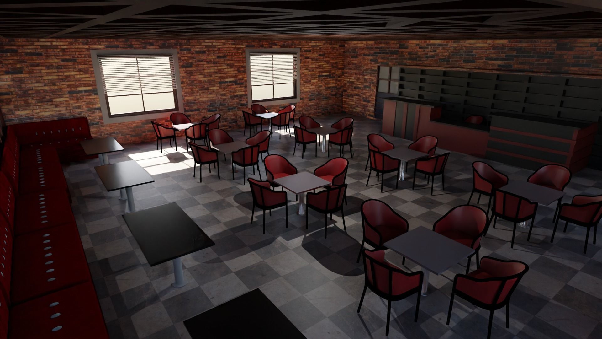 Coffee Shop Low-poly 3D model_5