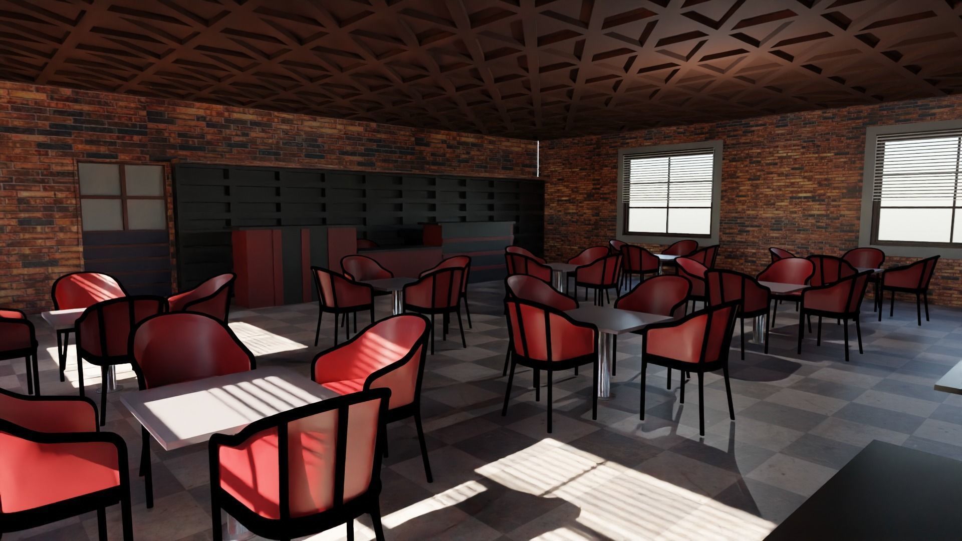 Coffee Shop Low-poly 3D model_3