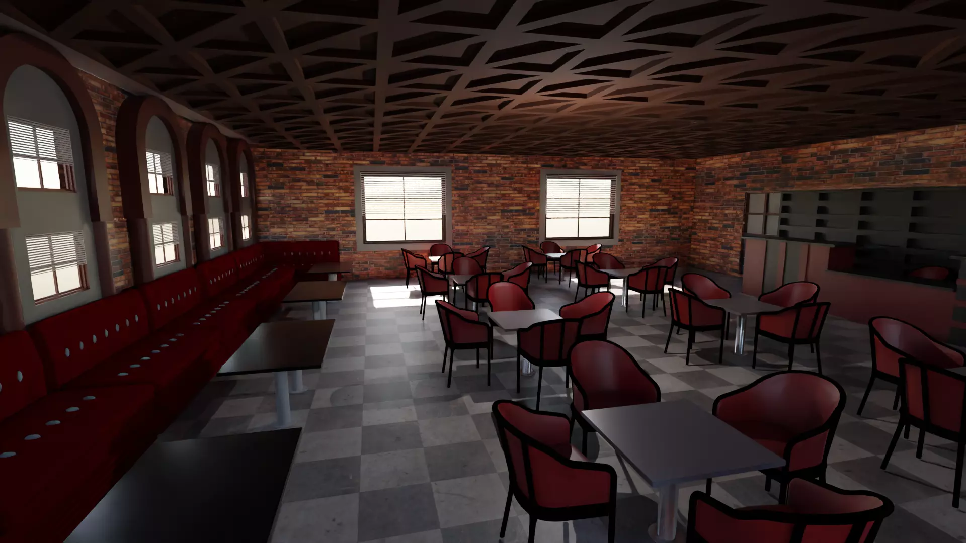 Coffee Shop Low-poly 3D model_0