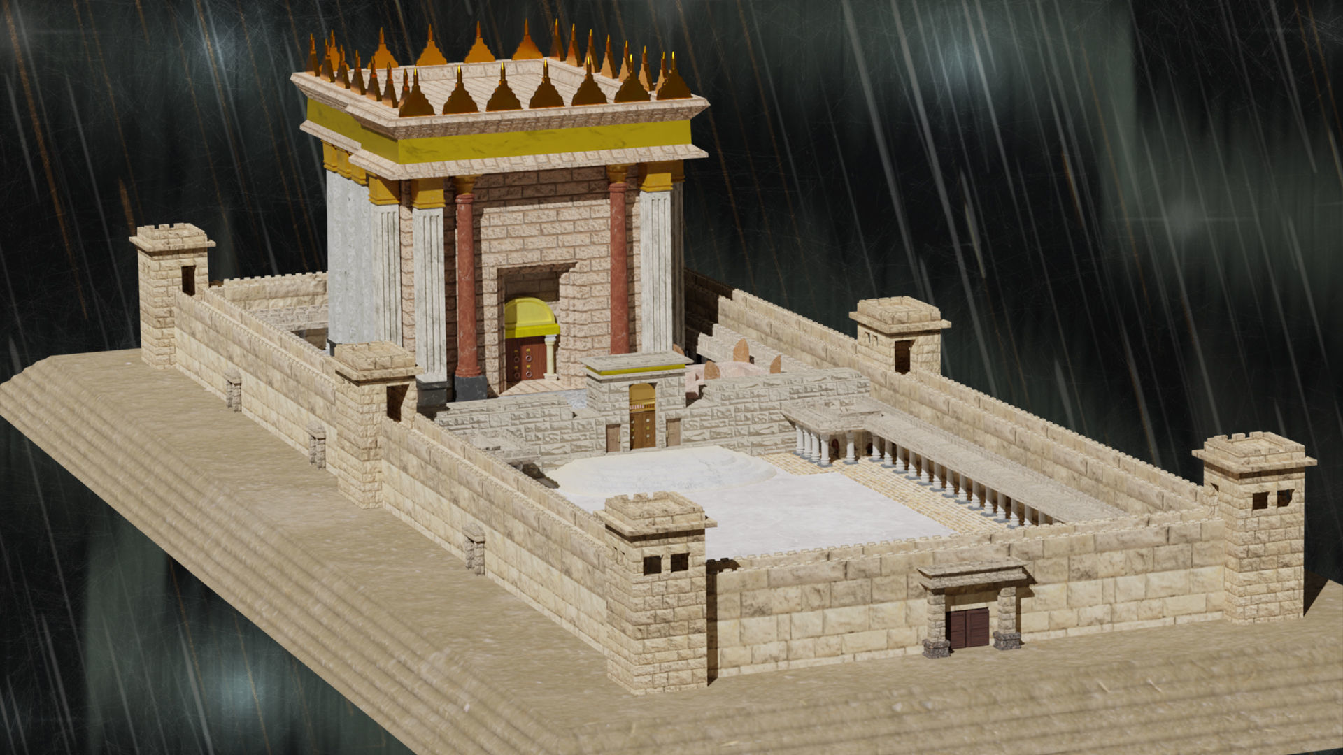 Jerusalem Temple 3rd - Esplanade - Sacred Objects Free 3D model_1