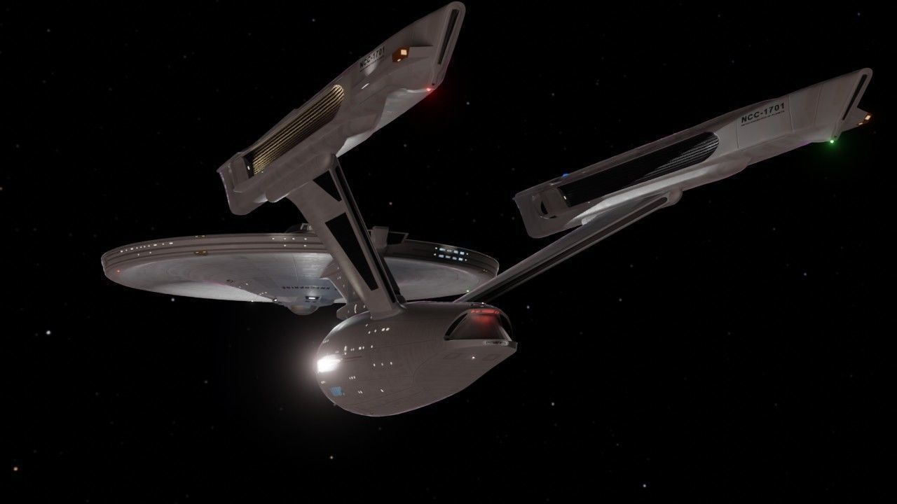 Refit Constitution Class USS Enterprise Low-poly 3D model_3