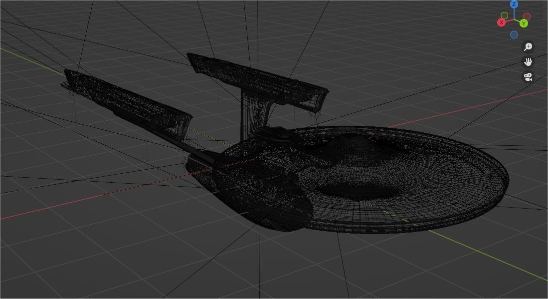 Refit Constitution Class USS Enterprise Low-poly 3D model_5