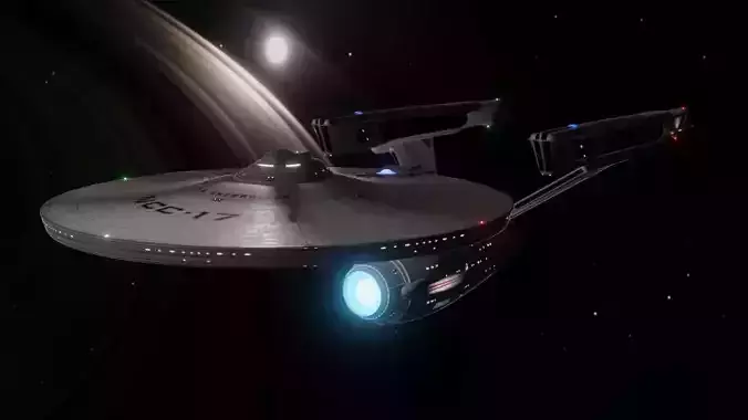 Refit Constitution Class USS Enterprise Low-poly 3D model