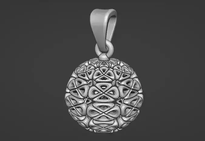 geometric lattice sphere bead pendant jali 
