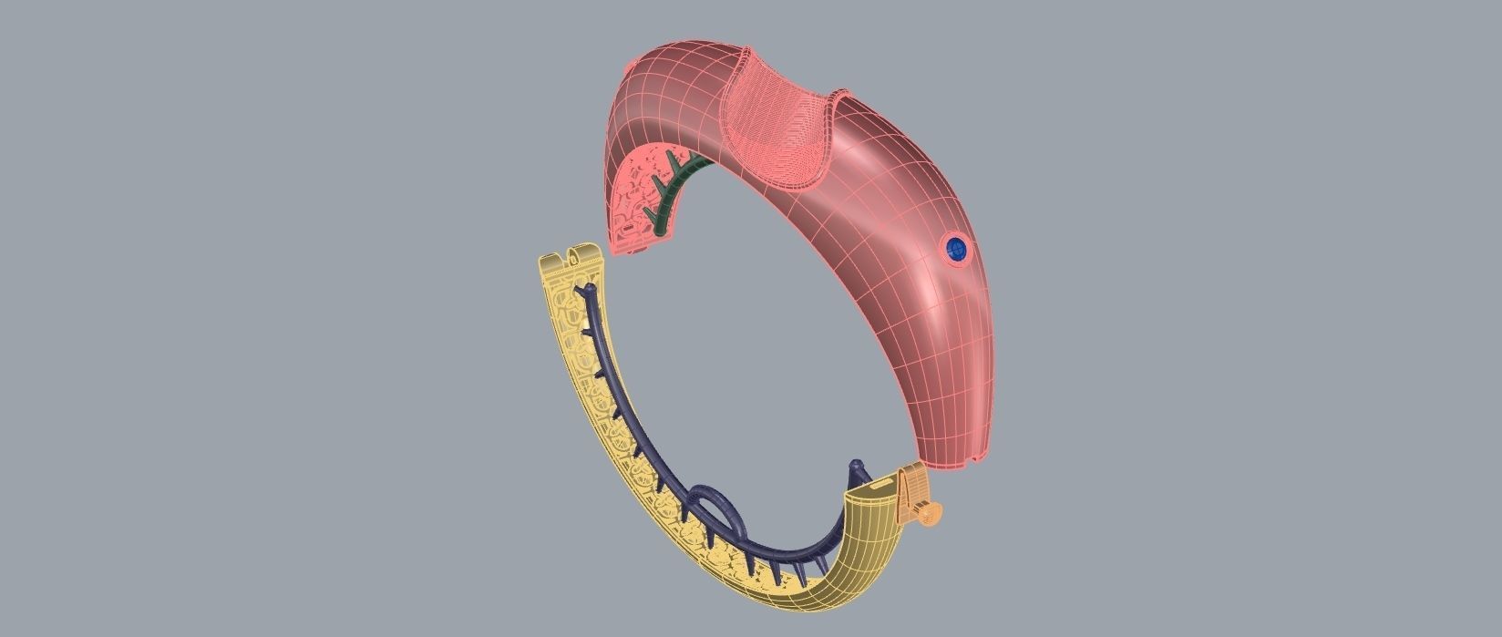 gold bracelet  3D print model_3