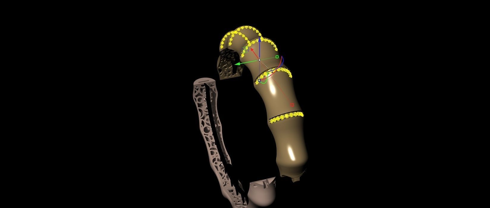 gold bracelet  3D print model_5