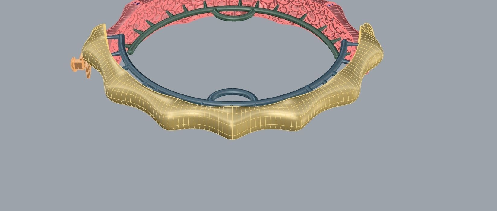 gold bracelet  3D print model_4