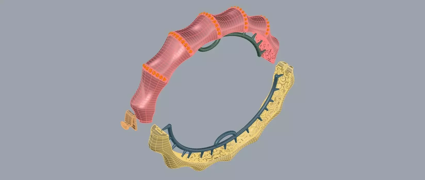 gold bracelet  3D print model_0