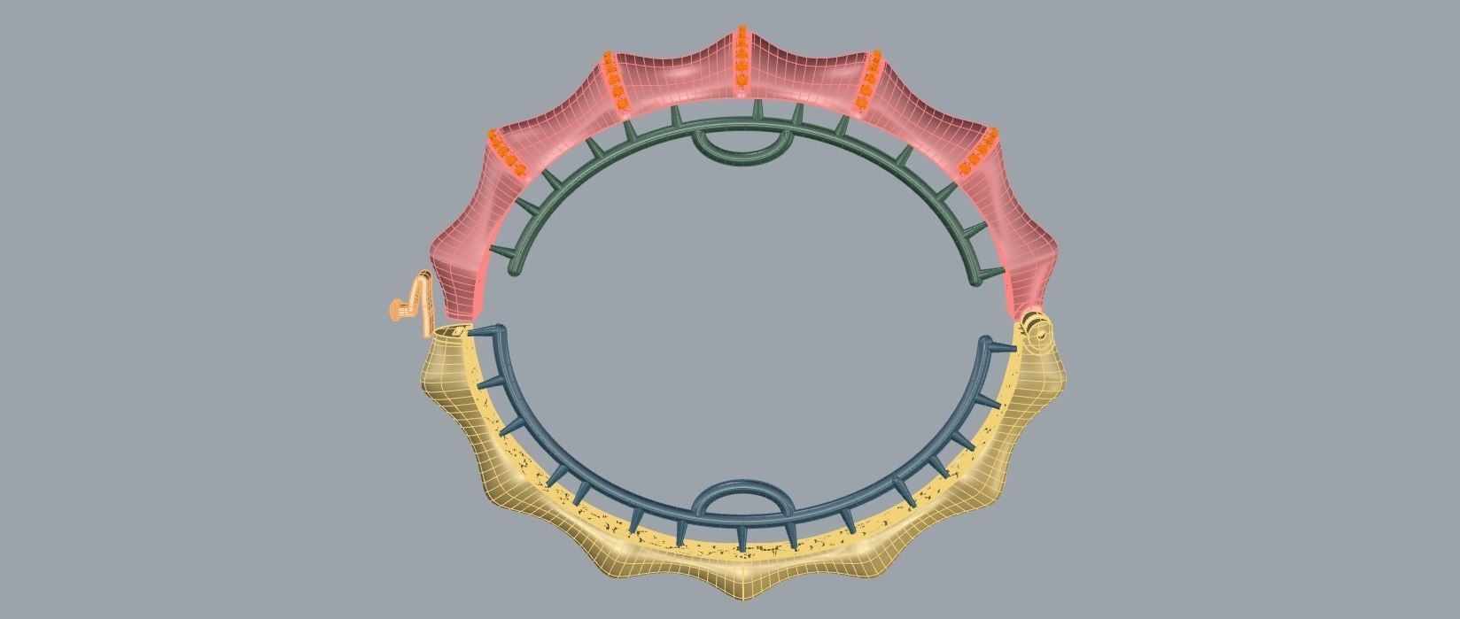 gold bracelet  3D print model_2