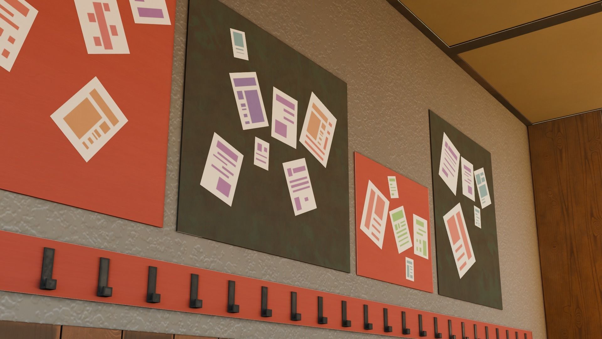 VR Classroom Low-poly 3D model_8