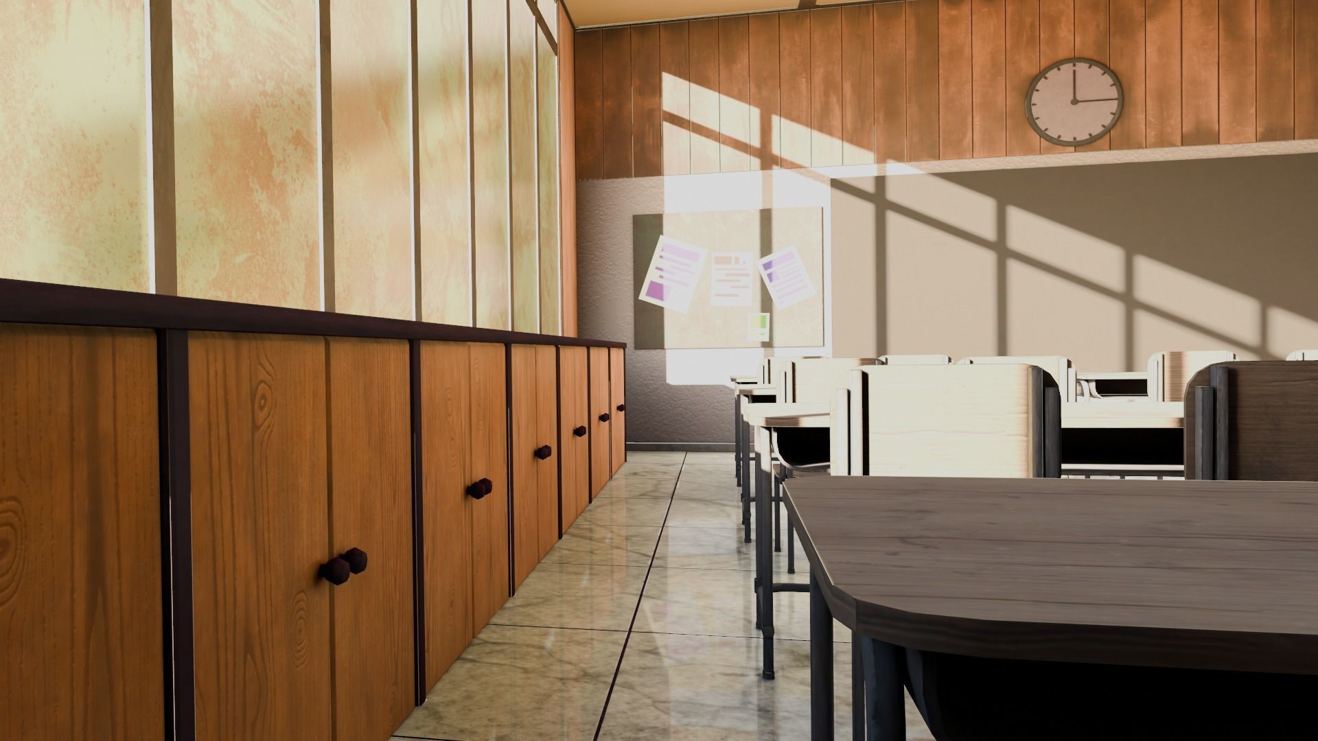 VR Classroom Low-poly 3D model_9