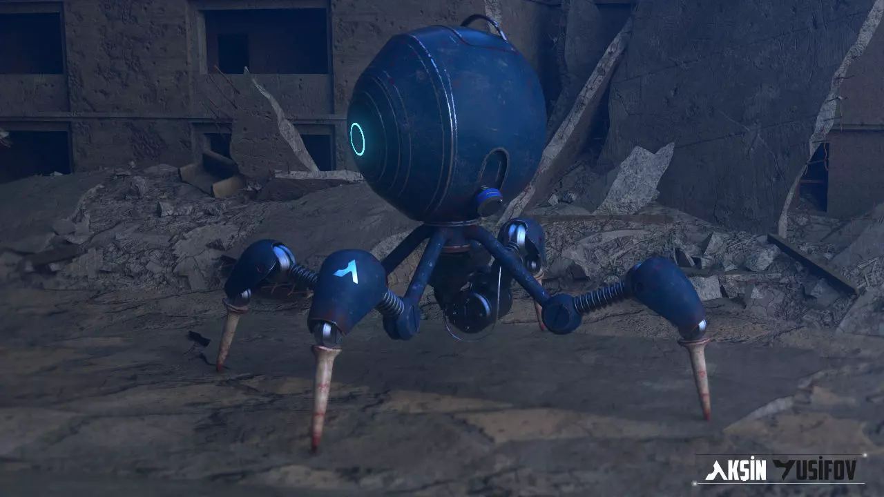 ay robot  Low-poly 3D model_0