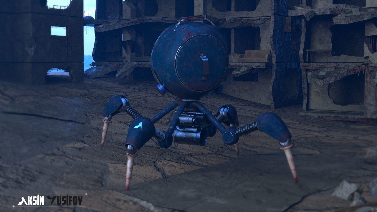 ay robot  Low-poly 3D model_6