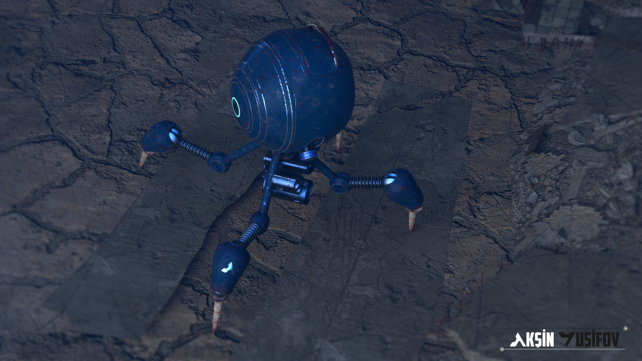 ay robot  Low-poly 3D model_9