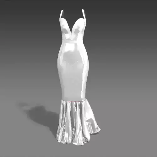 silk satin fabric lace fabric heart deep neckline Low-poly 3D model