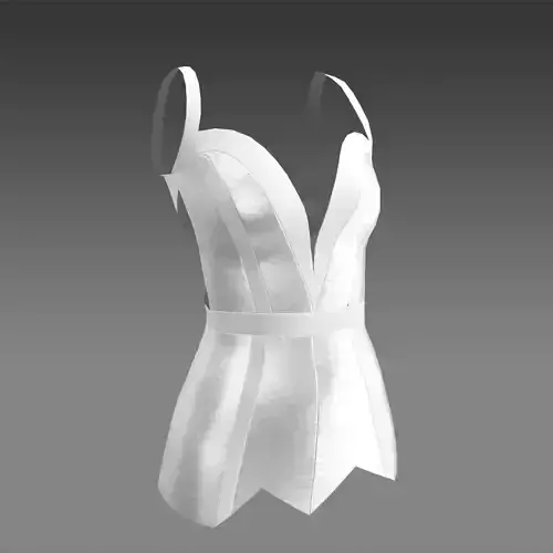 Corset blouse silk satin lace fabric  Low-poly 3D model