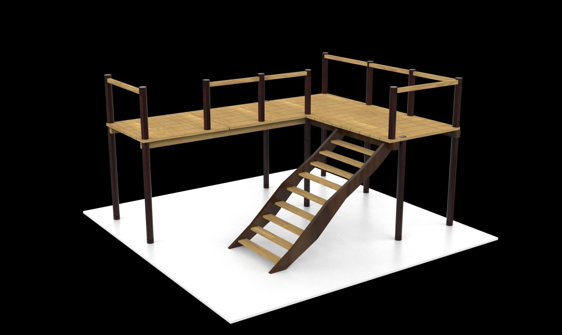 Stairs and stuff Low-poly 3D model_5