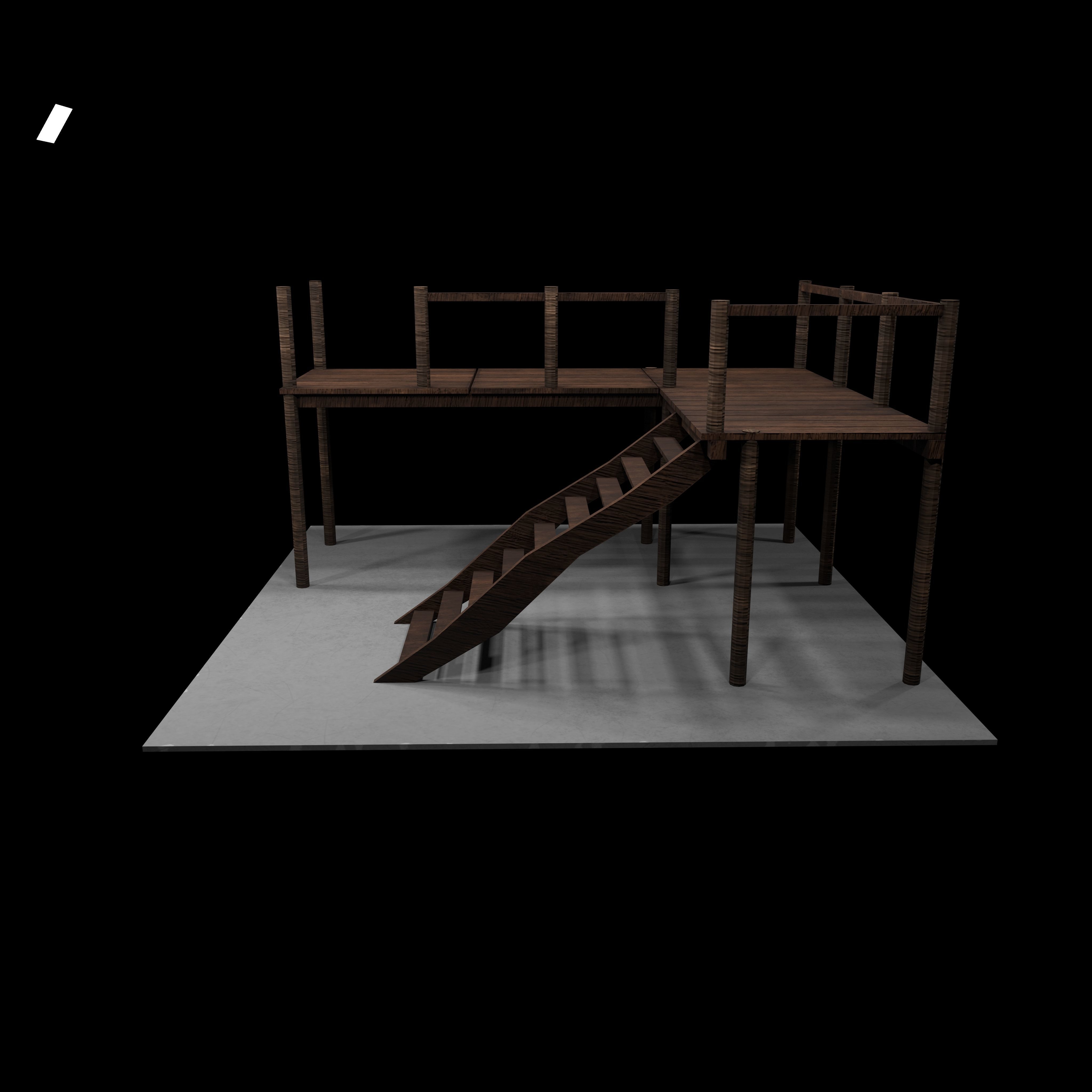 Stairs and stuff Low-poly 3D model_2
