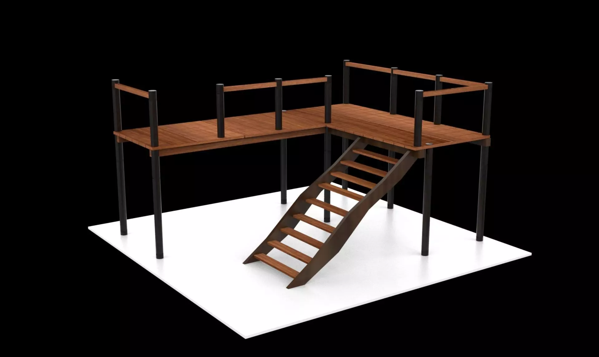 Stairs and stuff Low-poly 3D model_0