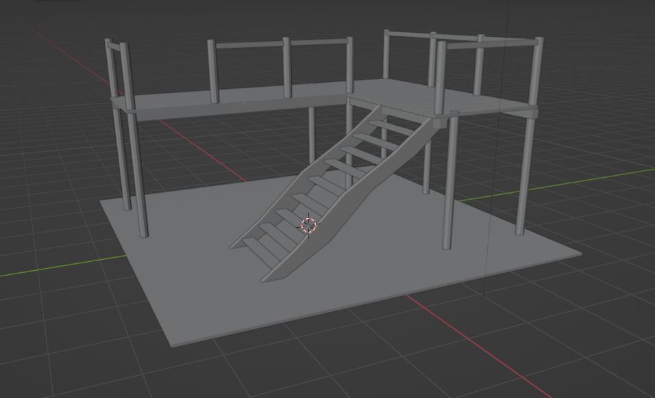 Stairs and stuff Low-poly 3D model_4