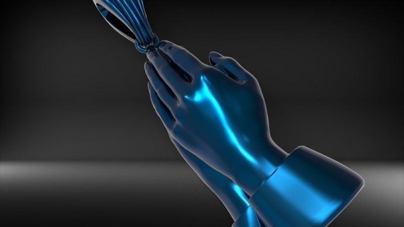 3D Praying Hands Charm Pendant Necklace Jewelry 3D print model_21