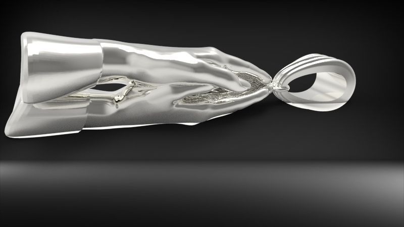 3D Praying Hands Charm Pendant Necklace Jewelry 3D print model_12