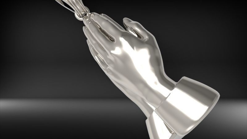 3D Praying Hands Charm Pendant Necklace Jewelry 3D print model_14