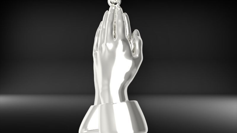 3D Praying Hands Charm Pendant Necklace Jewelry 3D print model_10