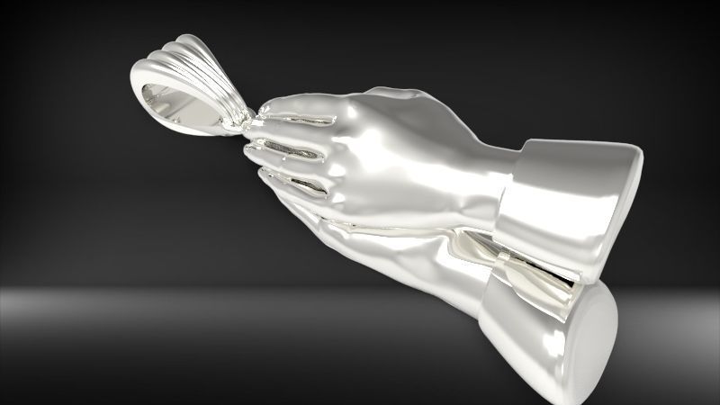 3D Praying Hands Charm Pendant Necklace Jewelry 3D print model_11
