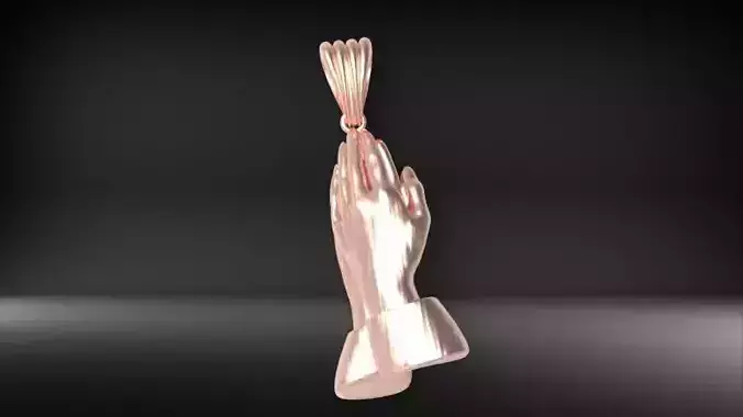 3D Praying Hands Charm Pendant Necklace Jewelry 3D print model 3D Praying Hands Charm Pendant Necklace Jewelry 3D print model