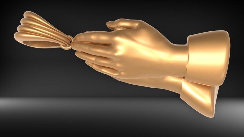 3D Praying Hands Charm Pendant Necklace Jewelry 3D print model_15