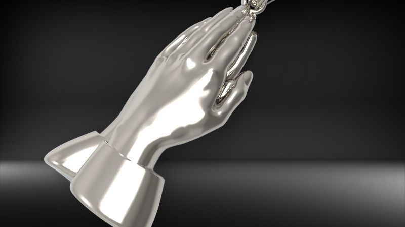 3D Praying Hands Charm Pendant Necklace Jewelry 3D print model_13