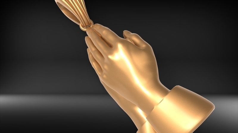 3D Praying Hands Charm Pendant Necklace Jewelry 3D print model_20