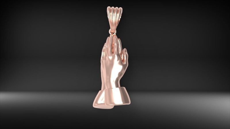 3D Praying Hands Charm Pendant Necklace Jewelry 3D print model_8