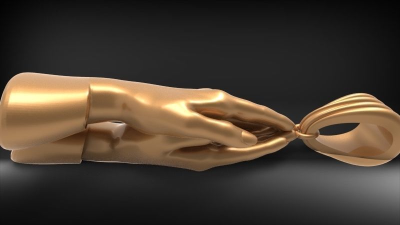 3D Praying Hands Charm Pendant Necklace Jewelry 3D print model_17