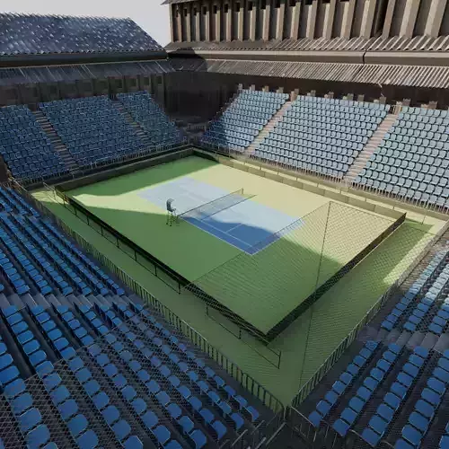 VR Tennis Court Low-poly 3D model