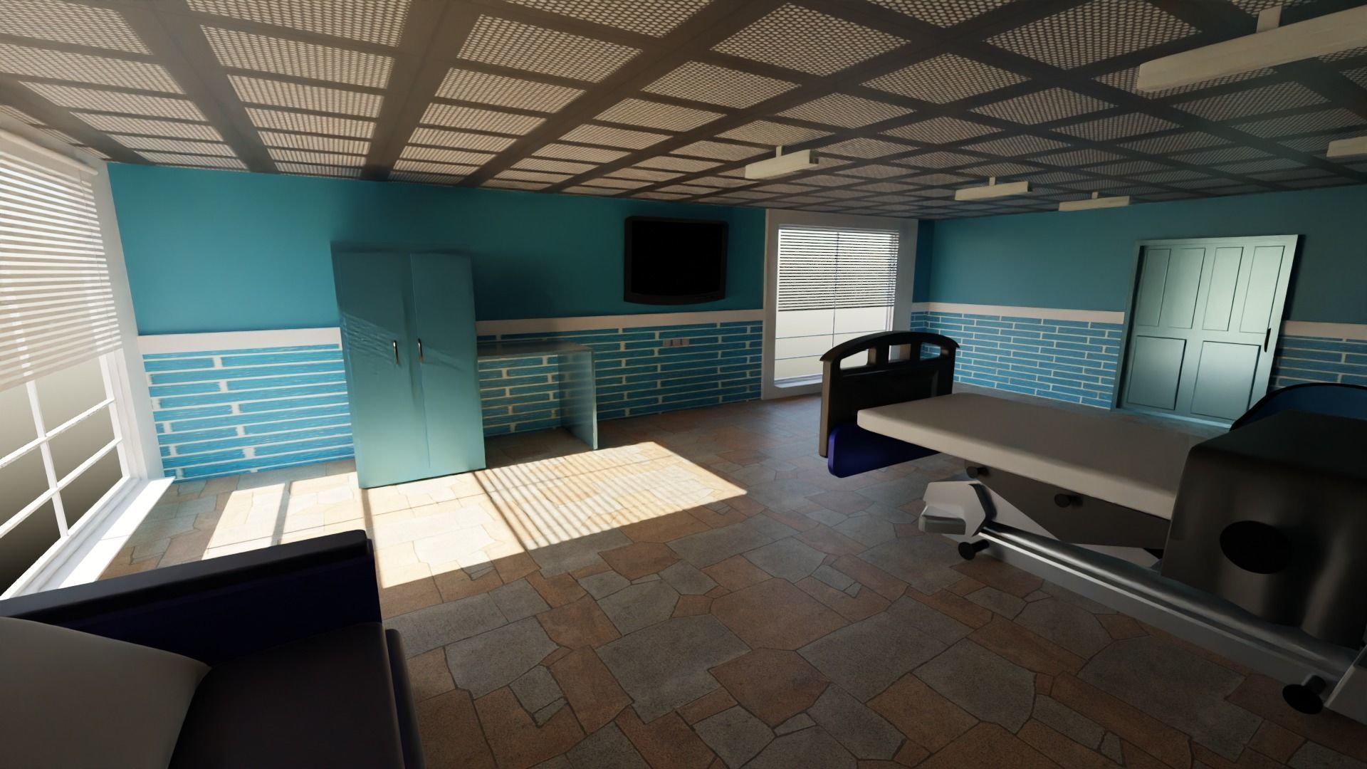 Hospital Room Low-poly 3D model_6
