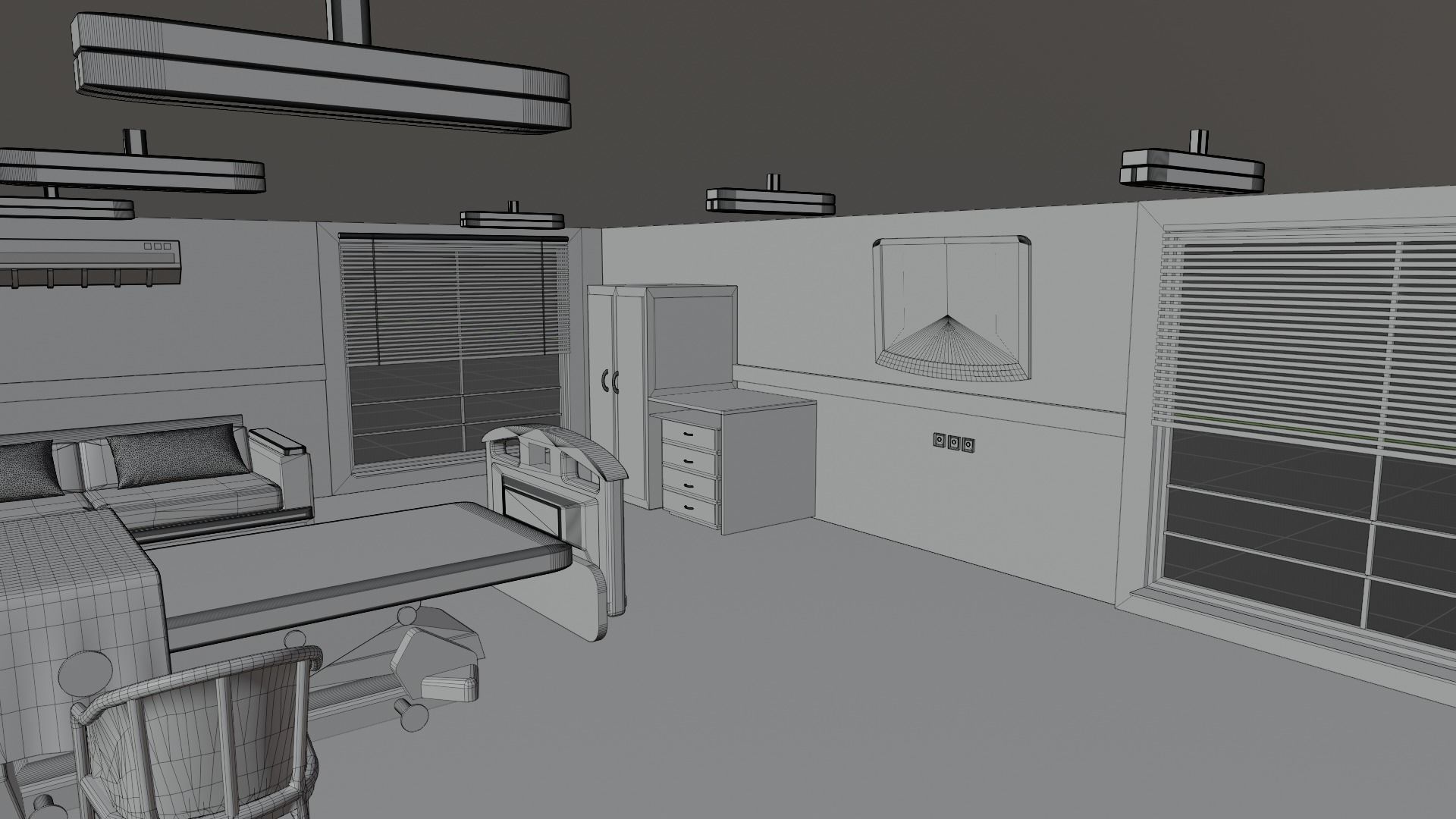 Hospital Room Low-poly 3D model_8