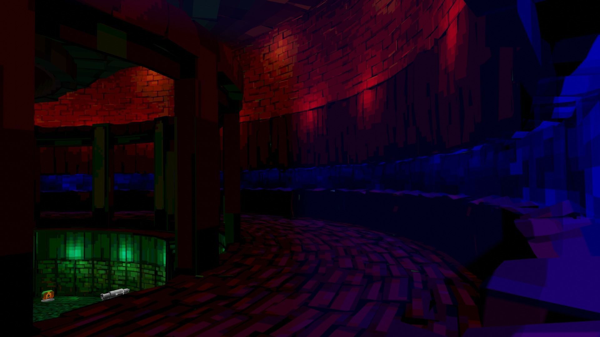 Retro Game Style Background Low-poly 3D model_3