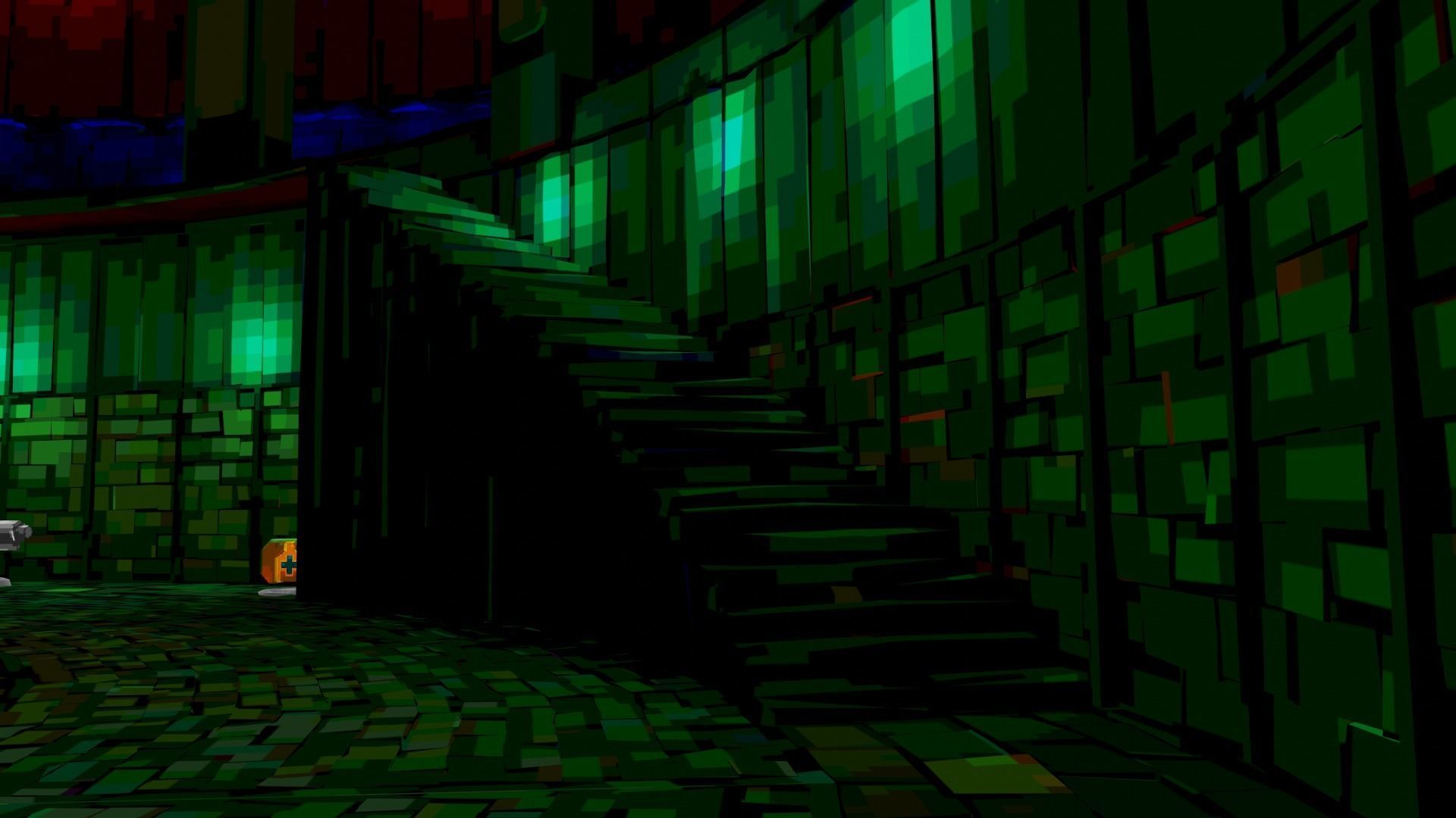 Retro Game Style Background Low-poly 3D model_5