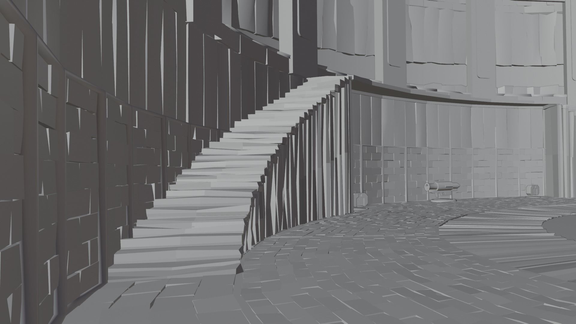 Retro Game Style Background Low-poly 3D model_17