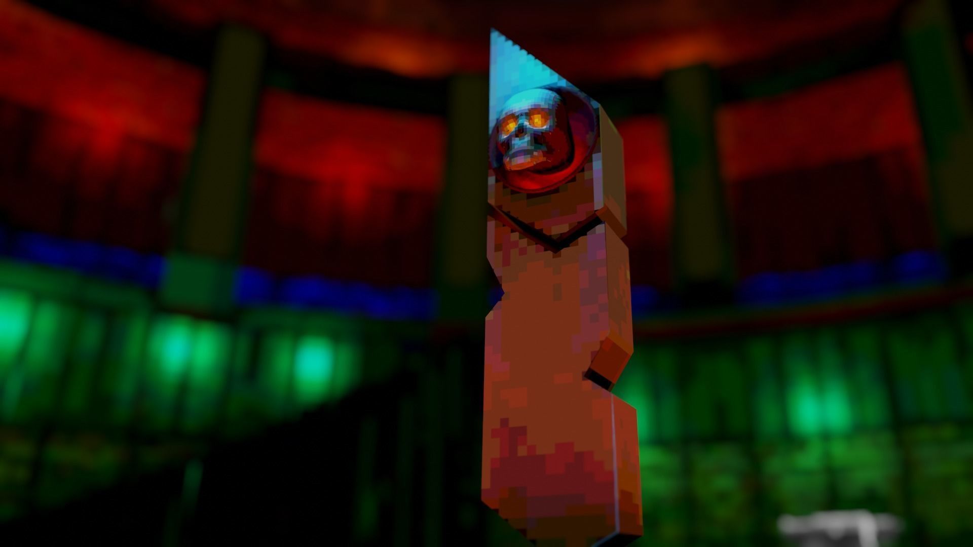 Retro Game Style Background Low-poly 3D model_8