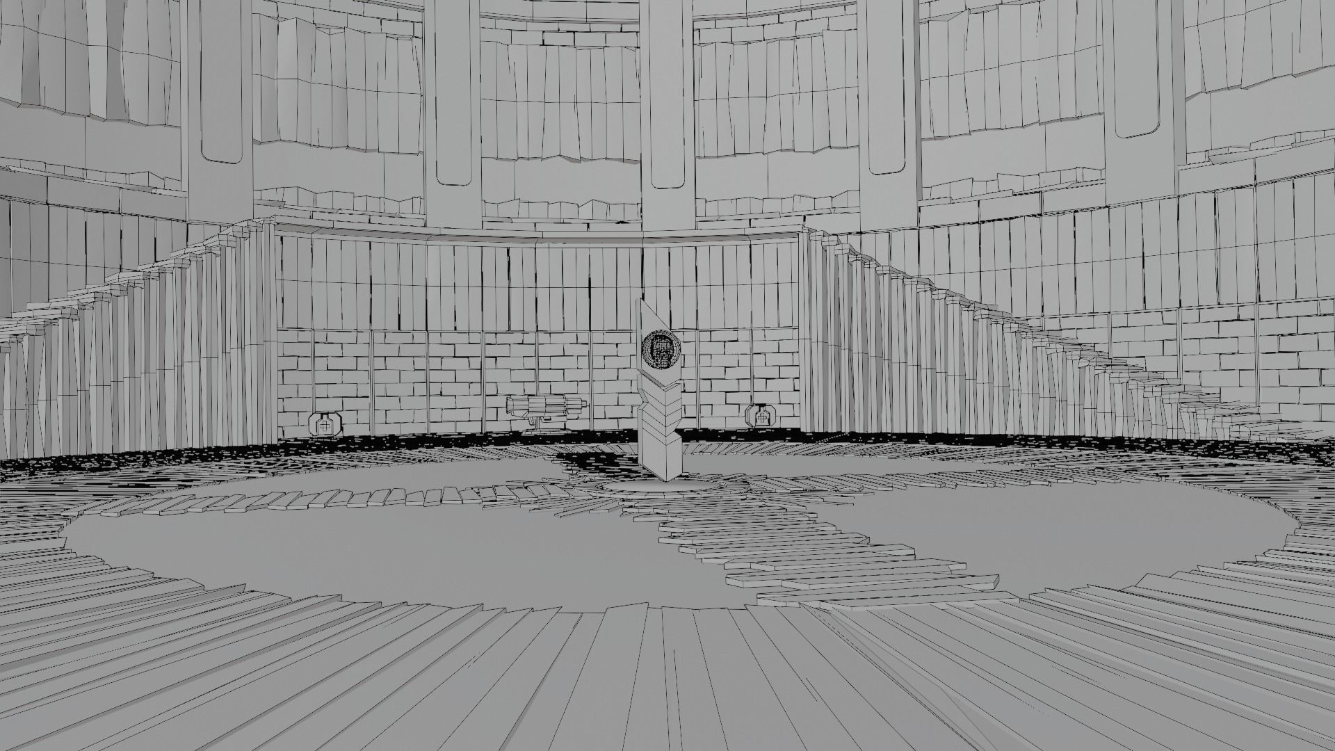 Retro Game Style Background Low-poly 3D model_19