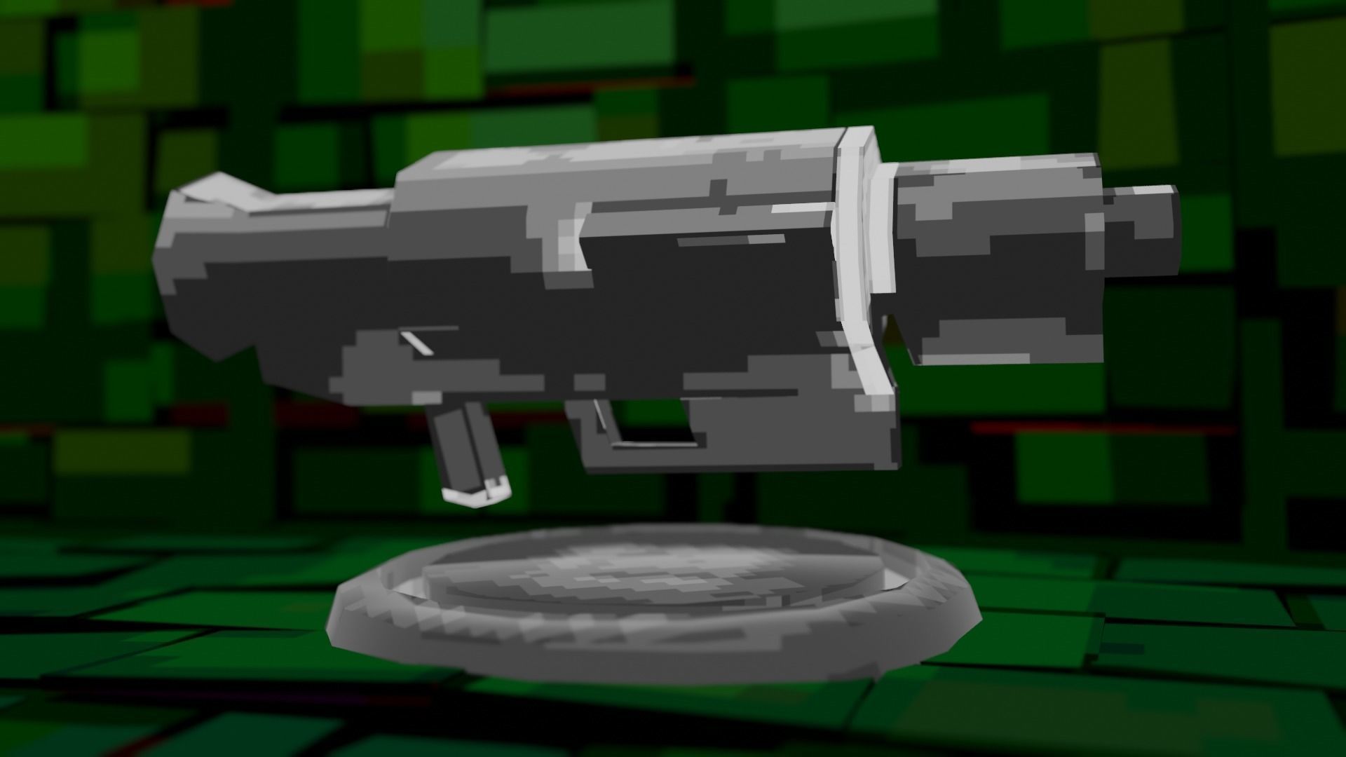 Retro Game Style Background Low-poly 3D model_11