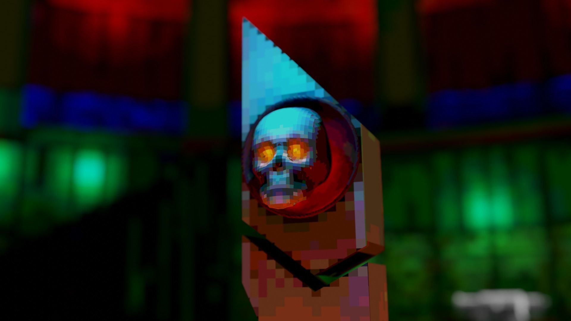 Retro Game Style Background Low-poly 3D model_7