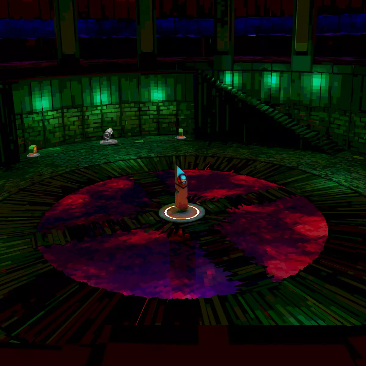 Retro Game Style Background Low-poly 3D model_0