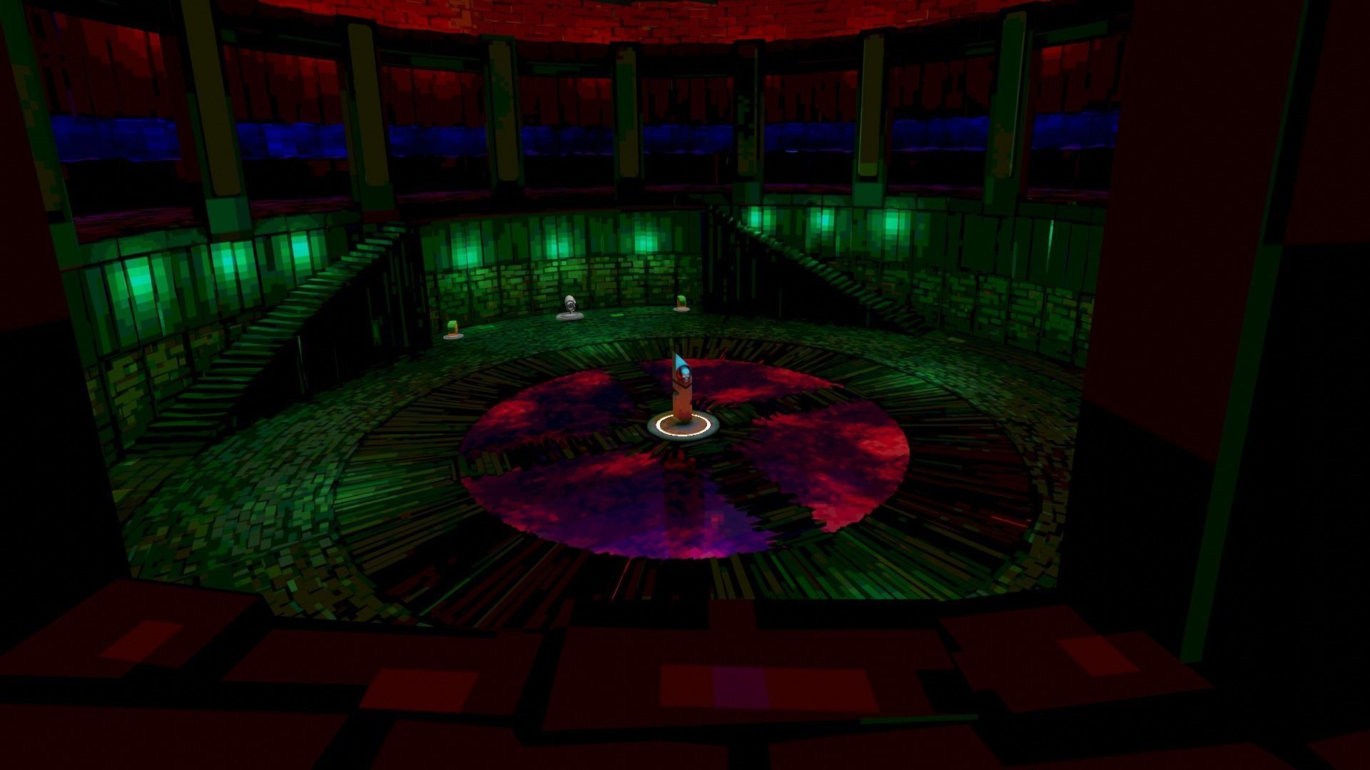 Retro Game Style Background Low-poly 3D model_12