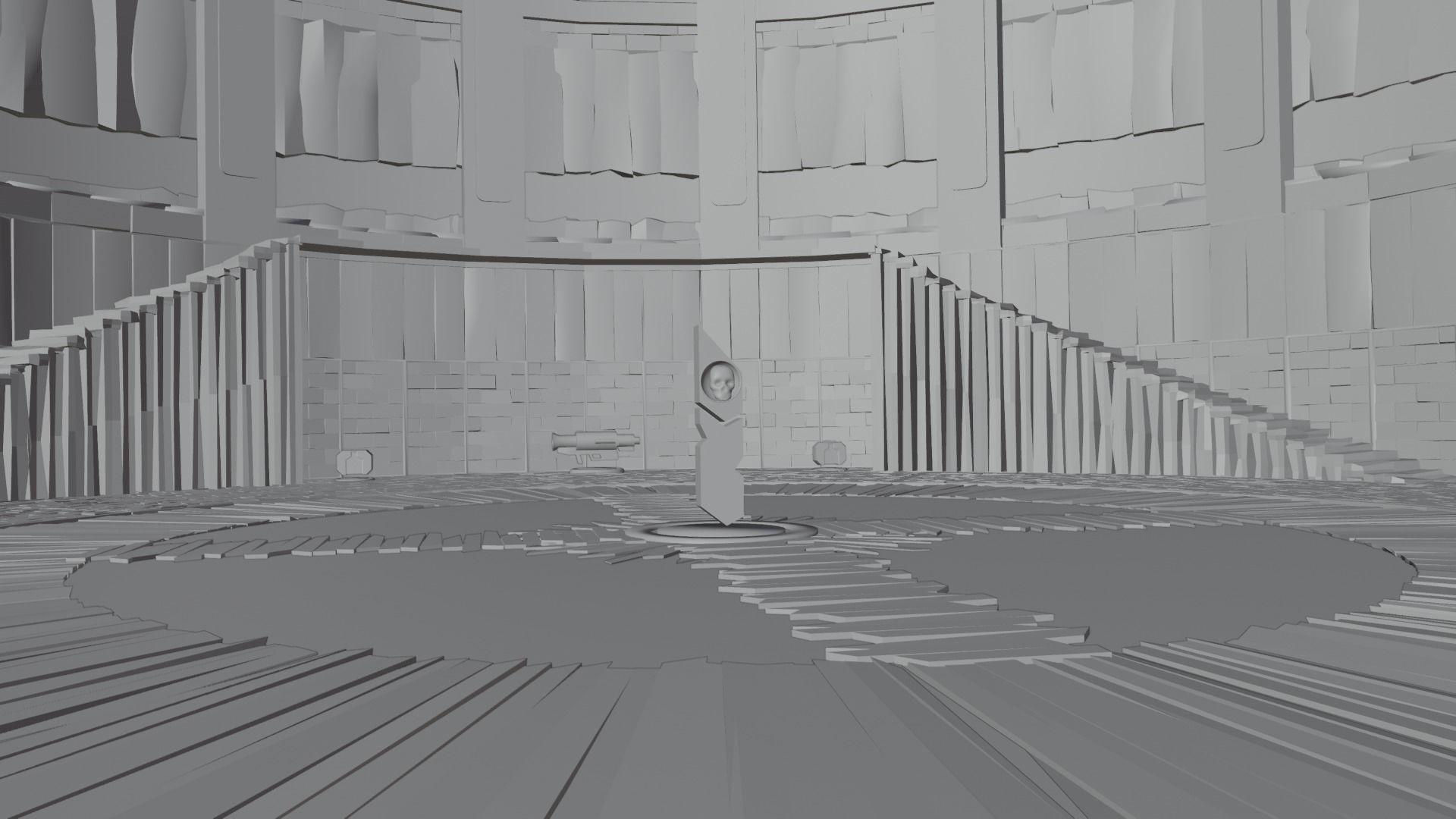 Retro Game Style Background Low-poly 3D model_15